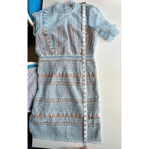 Bardot New Brenda Light Blue Lace Sheath Short Dress Size US 4/ XS - Picture 7 of 9